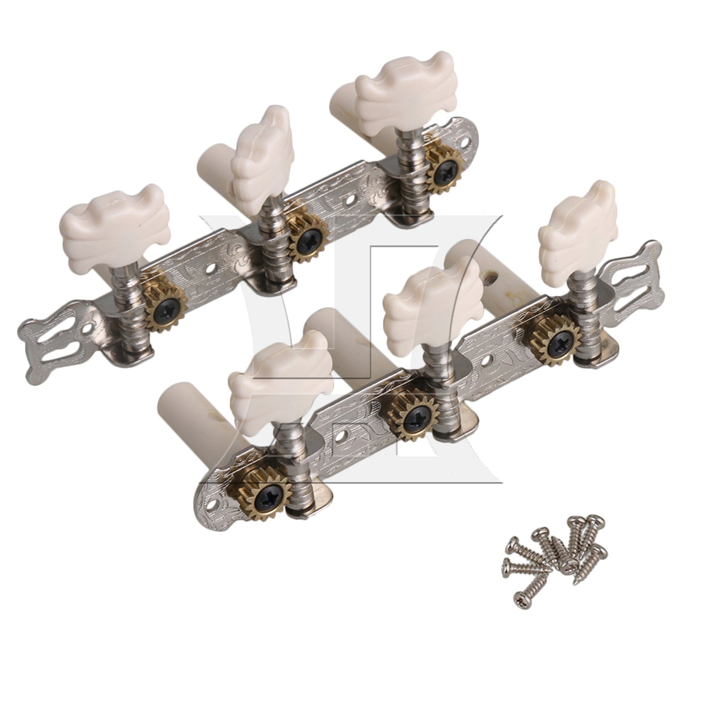 BQLZR Classical Acoustic Guitar Tuning Pegs Machine Heads Plastic Button Top Chrome