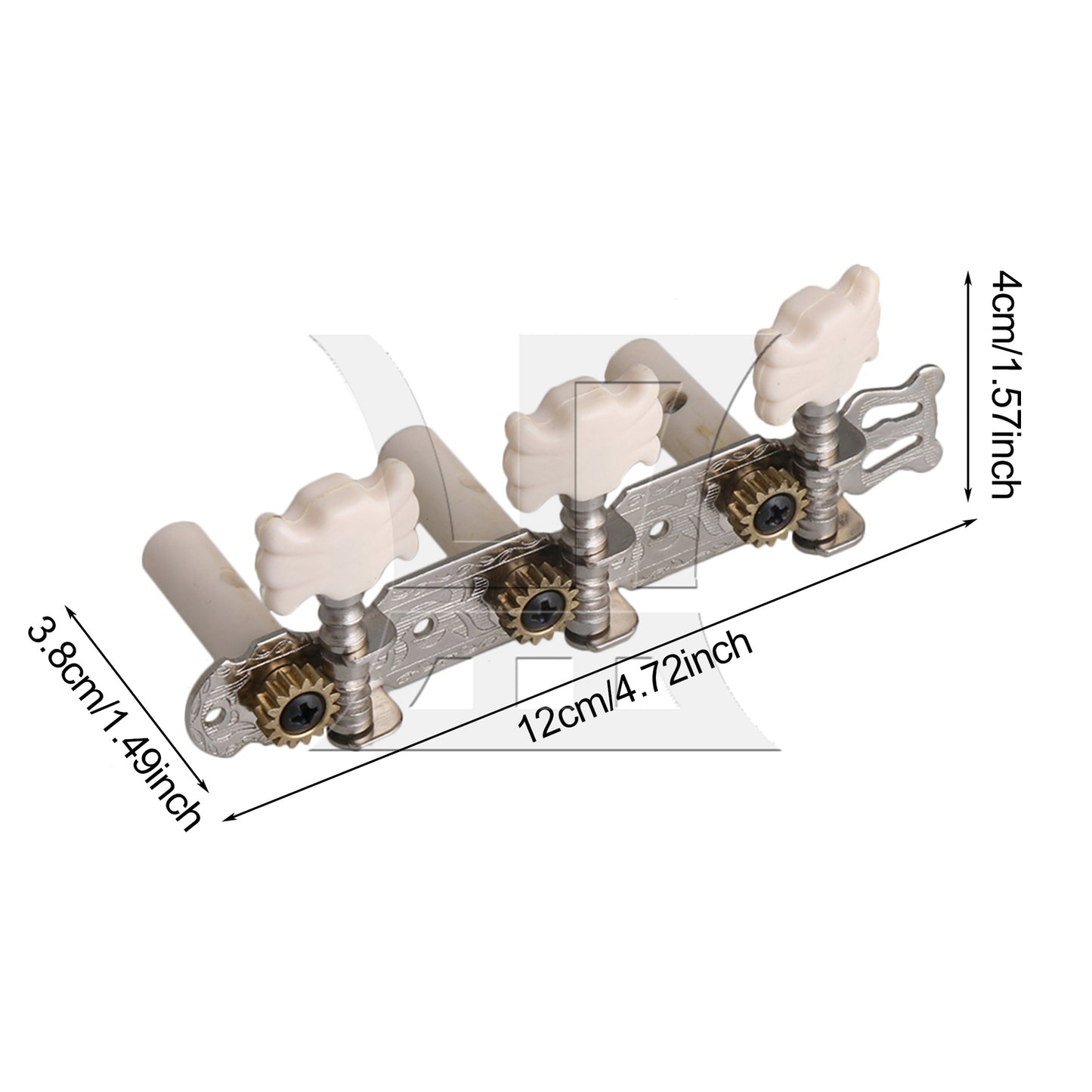 BQLZR Classical Acoustic Guitar Tuning Pegs Machine Heads Plastic Button Top Chrome