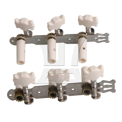 BQLZR Classical Acoustic Guitar Tuning Pegs Machine Heads Plastic Button Top Chrome