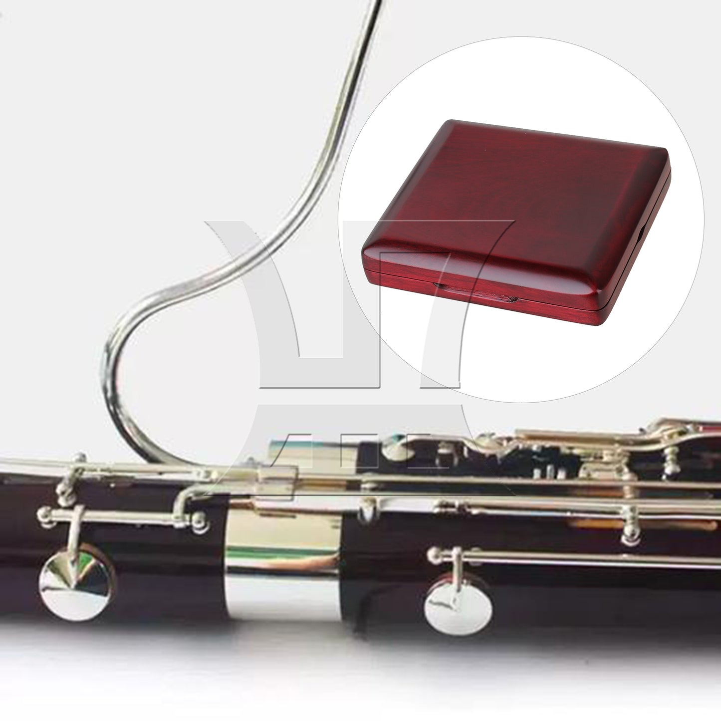 BQLZR Red Wood Color Wooden Bassoon Reeds Box for 4 Reeds Hold Open Easily Easy Use