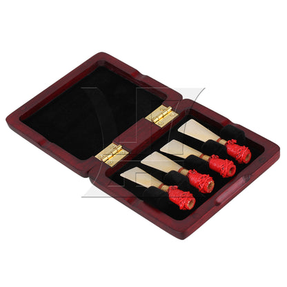 BQLZR Red Wood Color Wooden Bassoon Reeds Box for 4 Reeds Hold Open Easily Easy Use