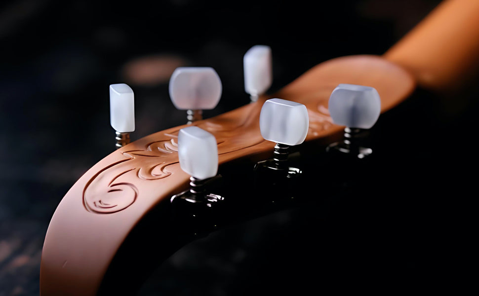 BQLZR Pack of 6 Lightweight Square Guitar Machine Head Tuning Key Button Pearl White