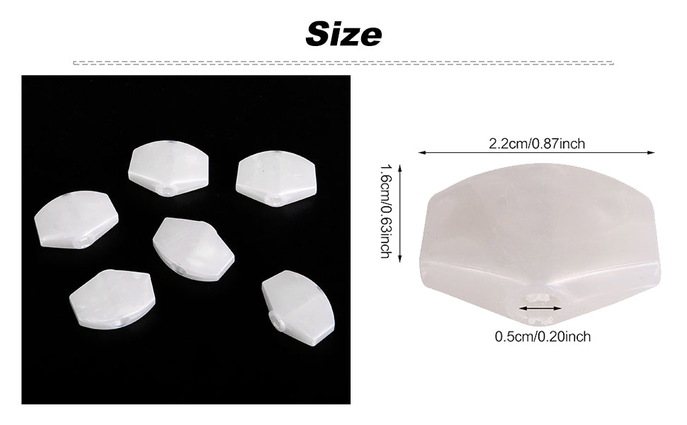 BQLZR Pack of 6 Lightweight Square Guitar Machine Head Tuning Key Button Pearl White