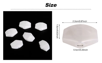 BQLZR Pack of 6 Lightweight Square Guitar Machine Head Tuning Key Button Pearl White