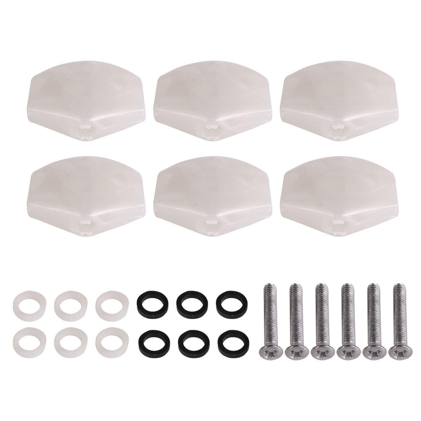 BQLZR Pack of 6 Lightweight Square Guitar Machine Head Tuning Key Button Pearl White