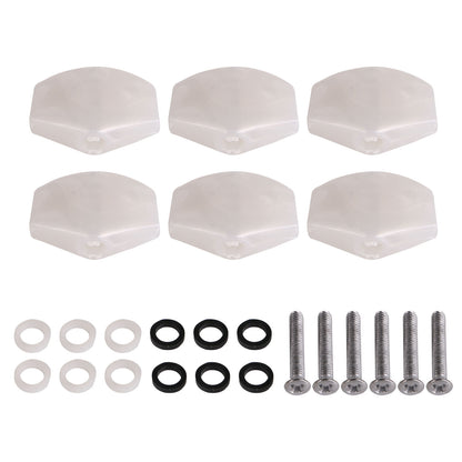 BQLZR Pack of 6 Lightweight Square Guitar Machine Head Tuning Key Button Pearl White