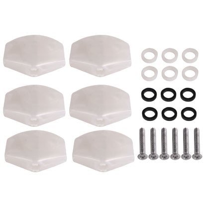 BQLZR Pack of 6 Lightweight Square Guitar Machine Head Tuning Key Button Pearl White