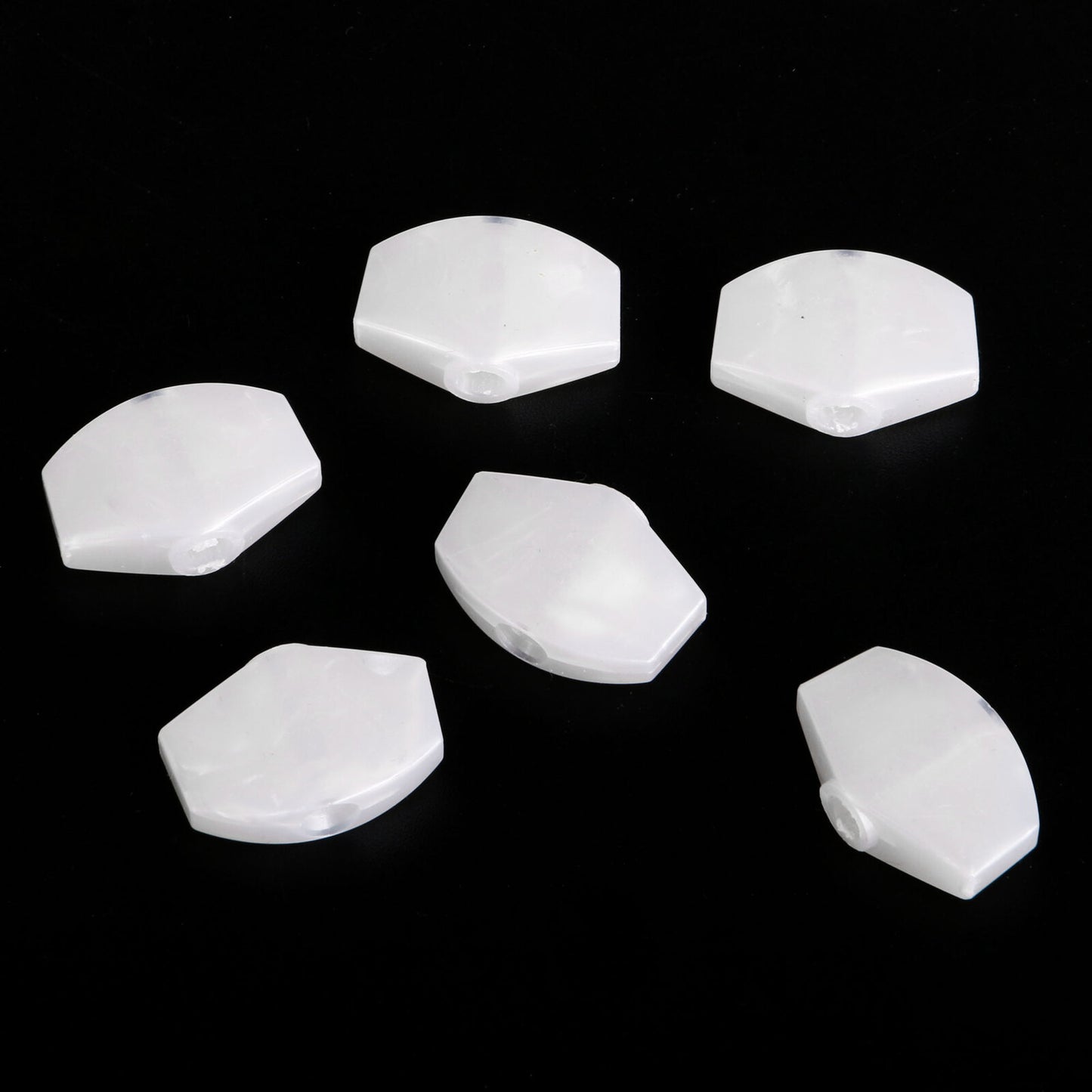 BQLZR Pack of 6 Lightweight Square Guitar Machine Head Tuning Key Button Pearl White