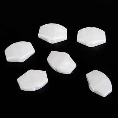 BQLZR Pack of 6 Lightweight Square Guitar Machine Head Tuning Key Button Pearl White