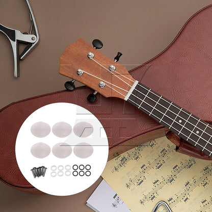 Oval Shape White Guitar Plastic String Tuning Pegs Tuners Machine Heads Set of 6