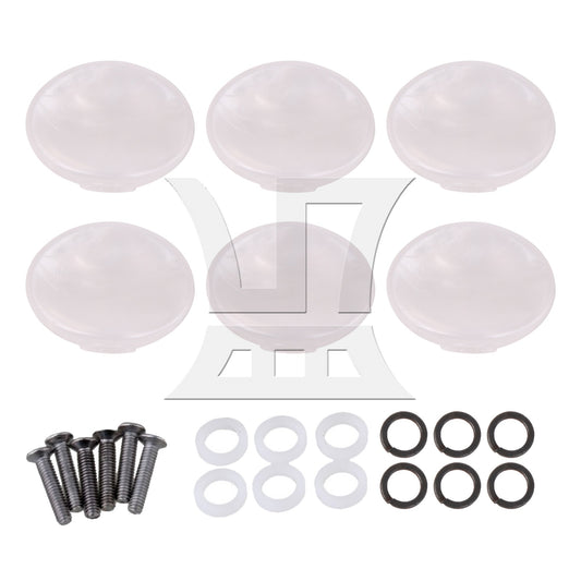 Oval Shape White Guitar Plastic String Tuning Pegs Tuners Machine Heads Set of 6
