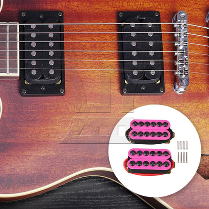 BQLZR Double Coil Guitar Humbucker Bridge Neck Pickup Set Purple Ceramic Magnet