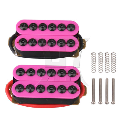 BQLZR Double Coil Guitar Humbucker Bridge Neck Pickup Set Purple Ceramic Magnet