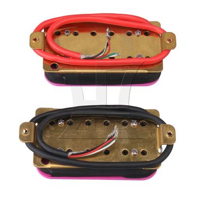 BQLZR Double Coil Guitar Humbucker Bridge Neck Pickup Set Purple Ceramic Magnet
