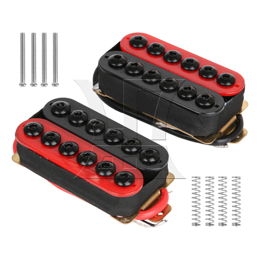BQLZR Double Coil Humbucker Electric Guitar Neck Bridge Pickup Red and Black