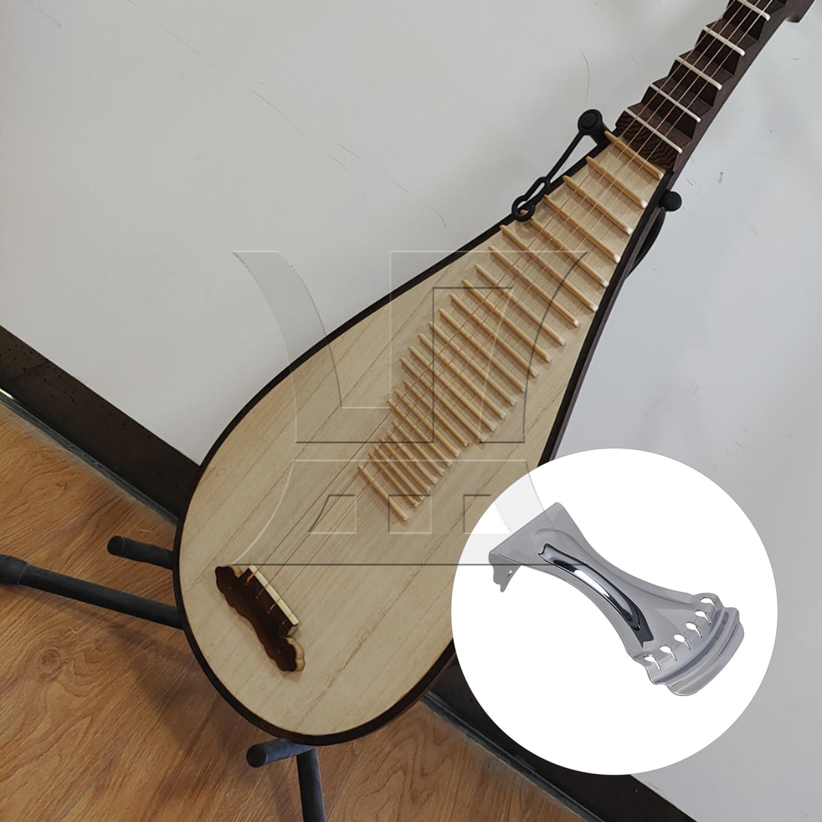 BQLZR 6 String Chrome Zinc Alloy Acoustic Guitar Tailpiece for Dobro Resonator