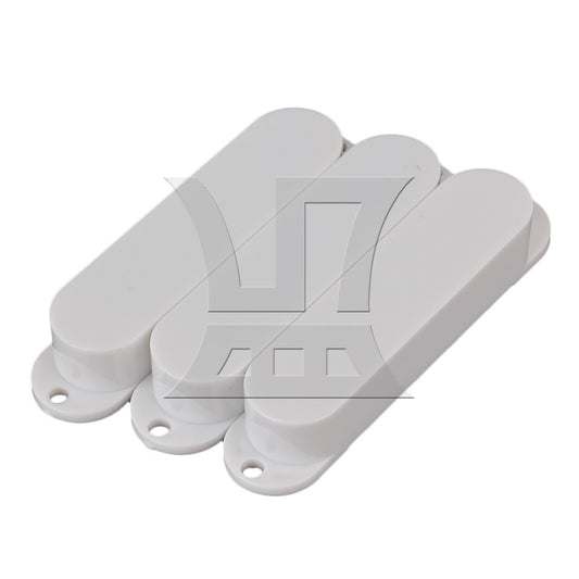 3pcs Guitar Parts White Plastic Smooth Closed Shell Single Coil Pickup Covers