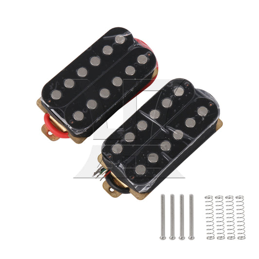2x Electric Guitar Humbucker Pickups with Screws & Springs Double Coil Black