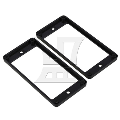 2 pcs Black ABS Flat Bottom Humbucker Pickup Mounting Ring Frames 92x45x5mm