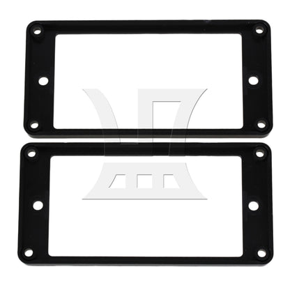 2 pcs Black ABS Flat Bottom Humbucker Pickup Mounting Ring Frames 92x45x5mm