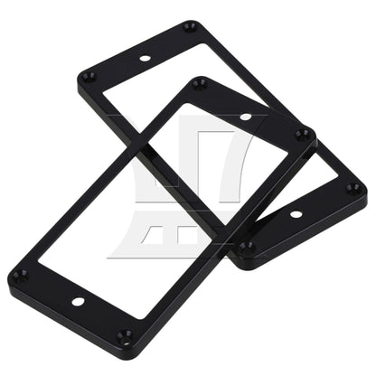2 pcs Black ABS Flat Bottom Humbucker Pickup Mounting Ring Frames 92x45x5mm