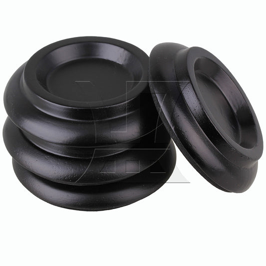 4pcs Black Solid Wood Double Wheeled Piano Caster Cup Pad Floor Carpet