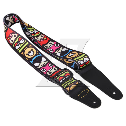Adjustable Guitar Strap With Leather Ends for Guitar Bass Cartoon Pattern