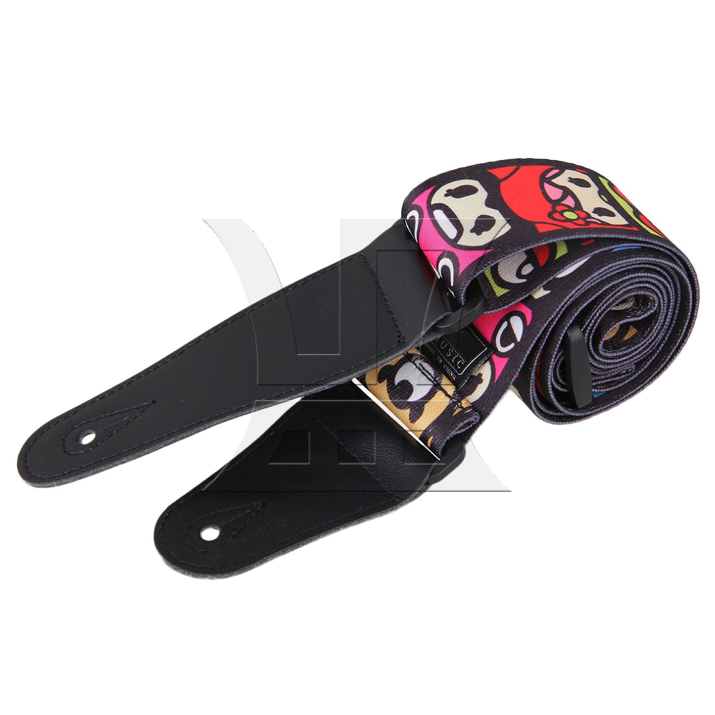 Adjustable Guitar Strap With Leather Ends for Guitar Bass Cartoon Pattern