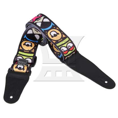 Adjustable Guitar Strap With Leather Ends for Guitar Bass Cartoon Pattern
