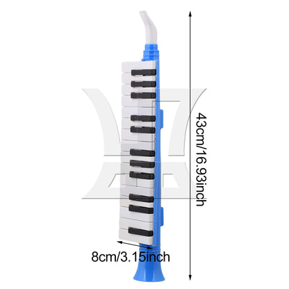 Blue Lightweight 27 Keys Note Melodica Wind Piano Mouth Organ Plastic BQLZR