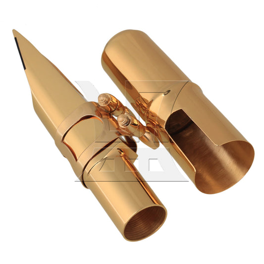 Tenor Saxophone Sax Mouthpiece Cap Ligature Gold plate 6# Good Sound