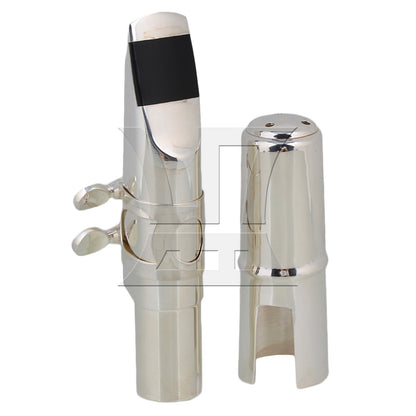 BQLZR Tenor Saxophone Sax Mouthpiece Cap Ligature BQLZR Silver plate #7 Good Sound