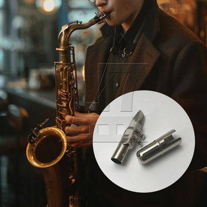 BQLZR Tenor Saxophone Sax Mouthpiece Cap Ligature BQLZR Silver plate #7 Good Sound