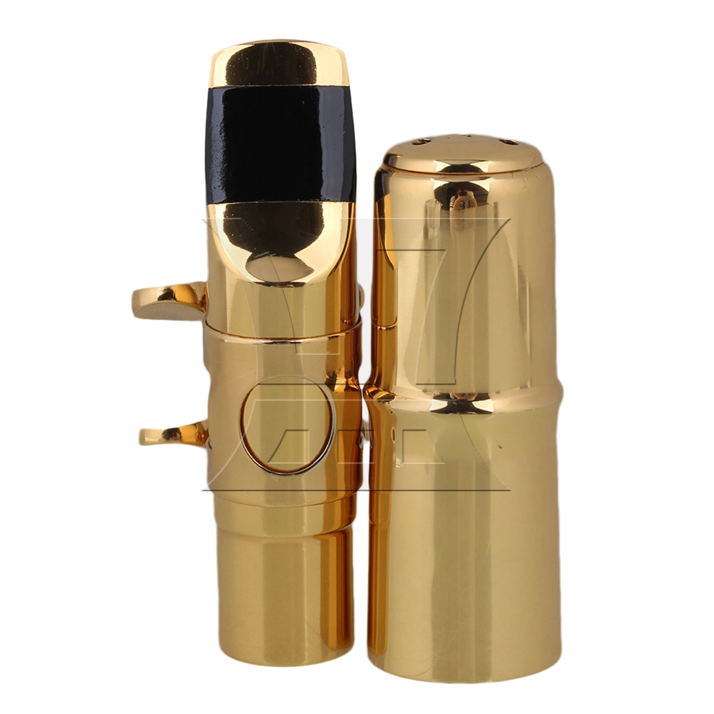 BQLZR Gold plated #7 B Flat Soprano Sax Saxophone Mouthpiece with Ligature Part
