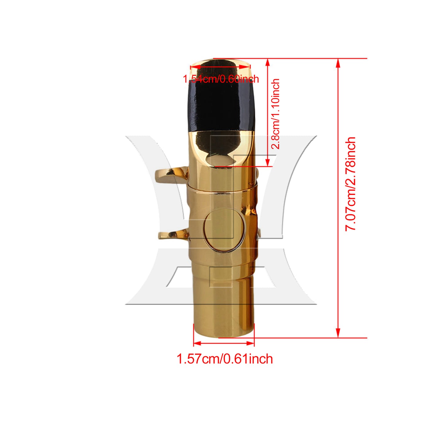 BQLZR Gold plated #7 B Flat Soprano Sax Saxophone Mouthpiece with Ligature Part