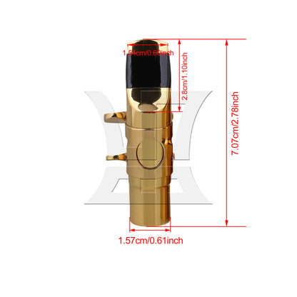 BQLZR Gold plated #7 B Flat Soprano Sax Saxophone Mouthpiece with Ligature Part
