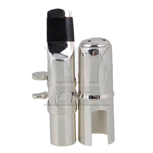 BQLZR E-flat BQLZR Alto Saxophone Sax Mouthpiece Cap Ligature 7# Nickel-plated Silver