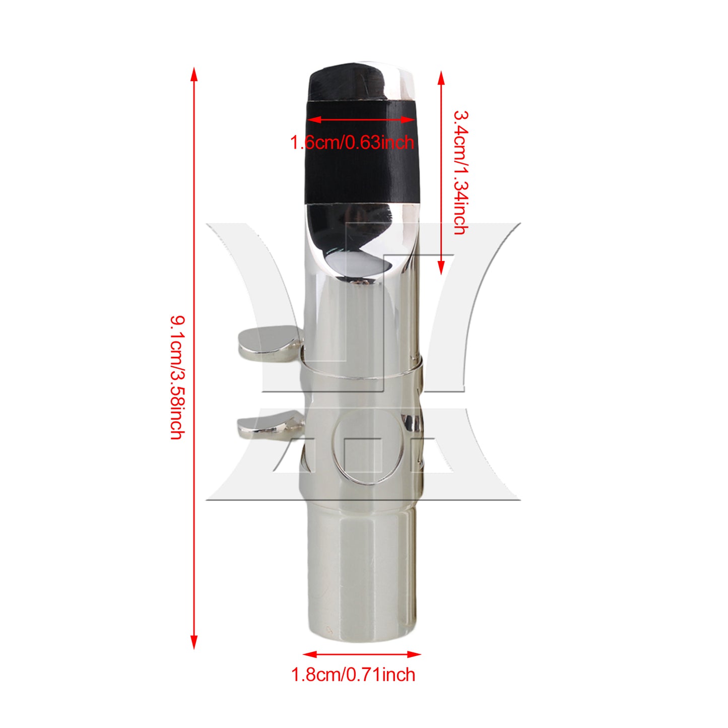 BQLZR E-flat BQLZR Alto Saxophone Sax Mouthpiece Cap Ligature 7# Nickel-plated Silver