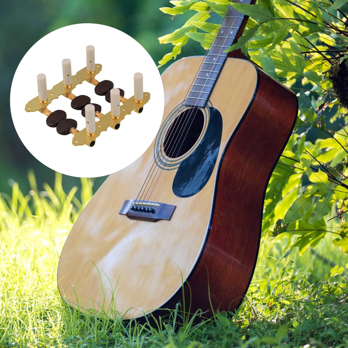 BQLZR 2x Golden Classic Guitar Machine Head Tuner 1L1R with Amber Oval Button