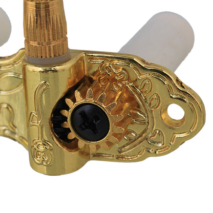 BQLZR 2x Golden Classic Guitar Machine Head Tuner 1L1R with Amber Oval Button