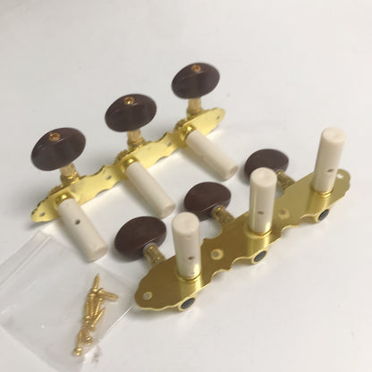 BQLZR 2x Golden Classic Guitar Machine Head Tuner 1L1R with Amber Oval Button