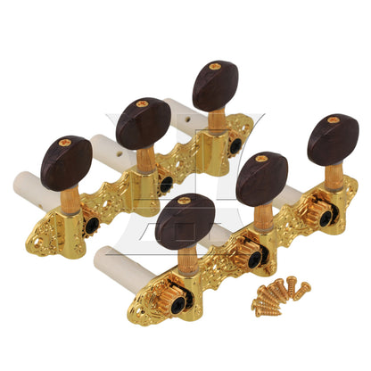 BQLZR Golden Classic Guitar Machine Head Tuner 1L1R with Amber Oval Button