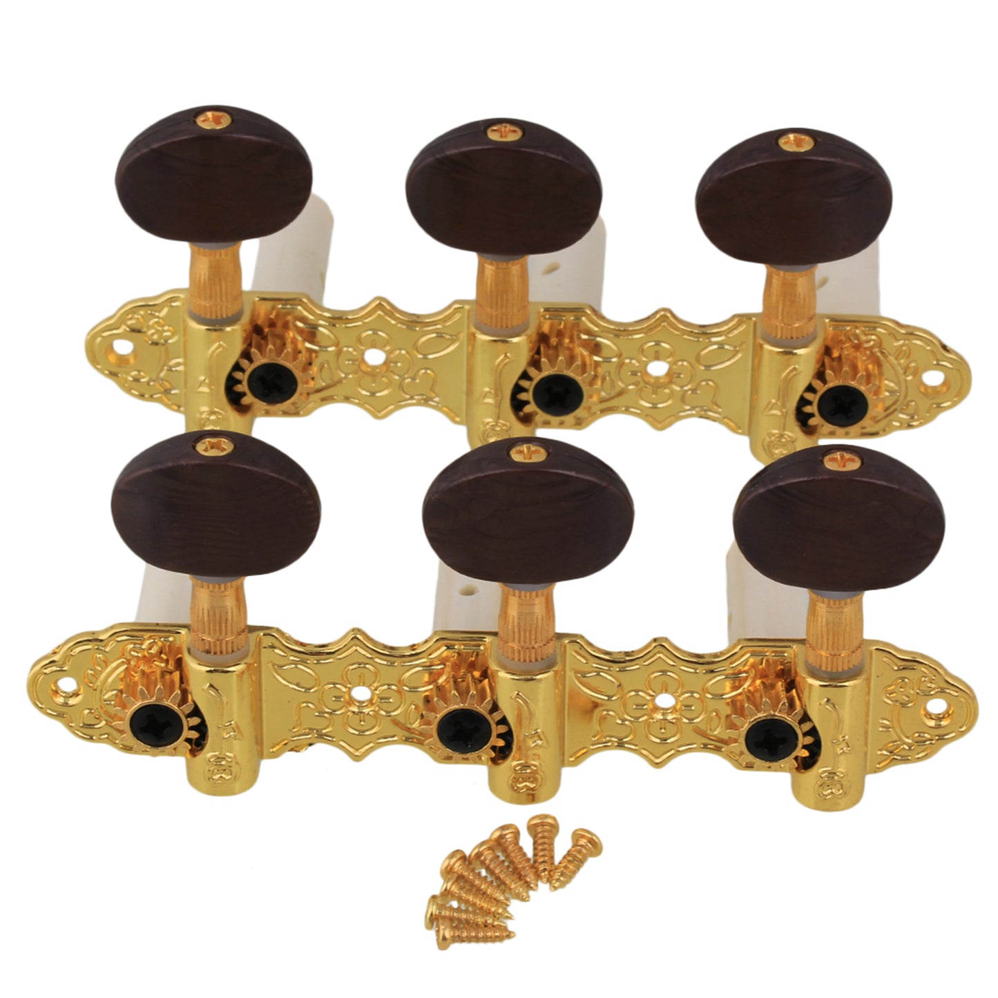 BQLZR 2x Golden Classic Guitar Machine Head Tuner 1L1R with Amber Oval Button