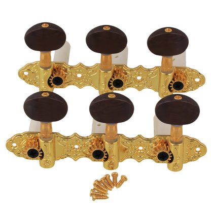 BQLZR 2x Golden Classic Guitar Machine Head Tuner 1L1R with Amber Oval Button