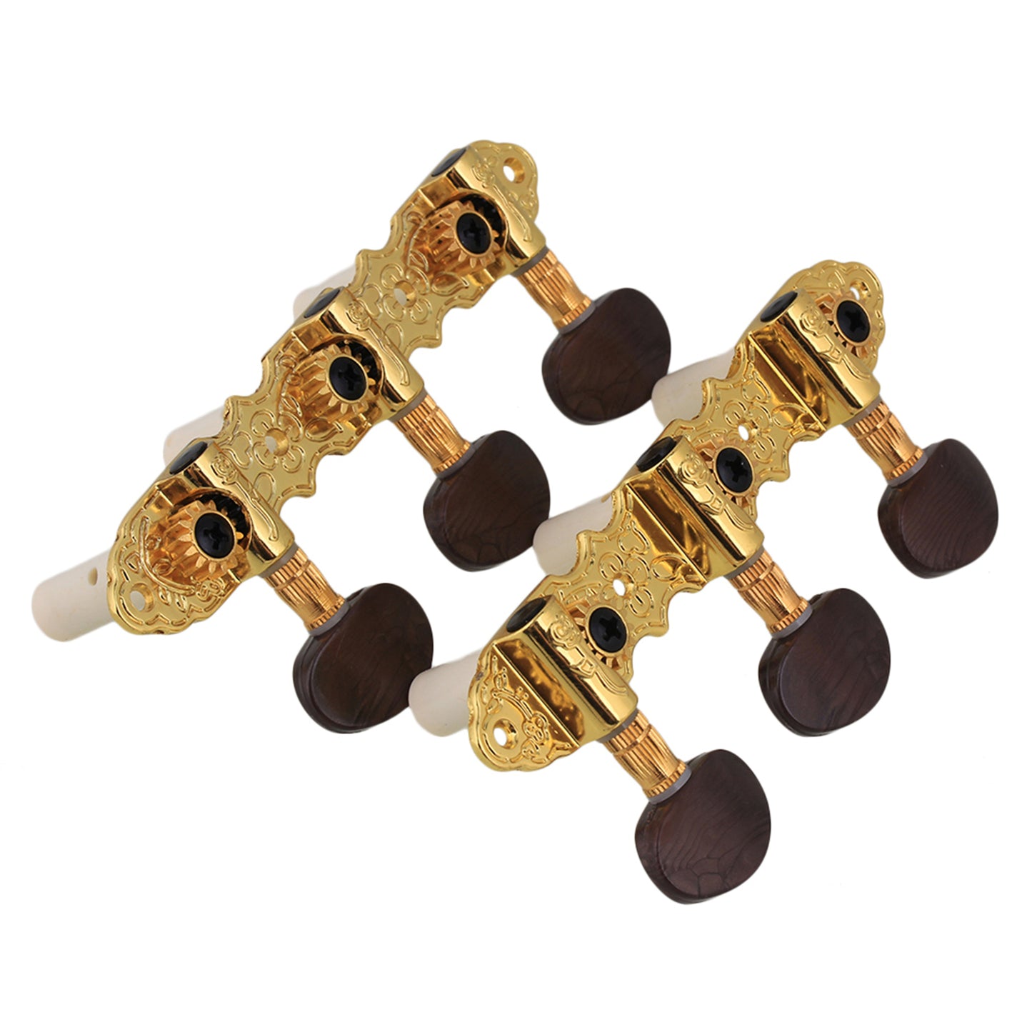 BQLZR 2x Golden Classic Guitar Machine Head Tuner 1L1R with Amber Oval Button