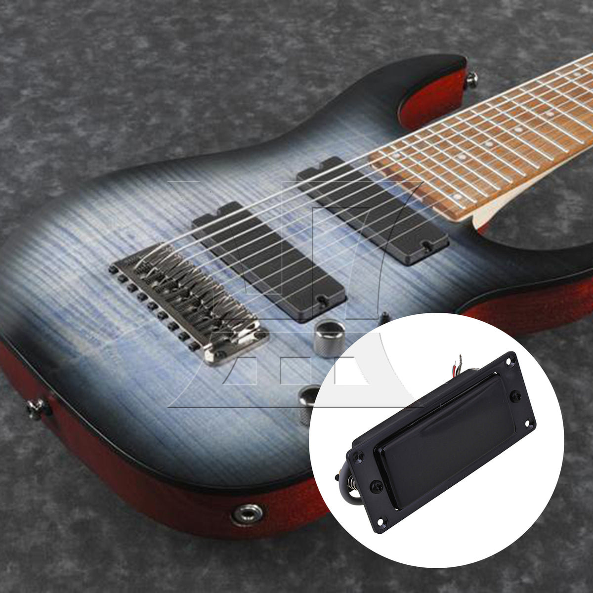 BQLZR Black Guitar Double Coil Pickup Set For Electric Parts Aluminum Alloy