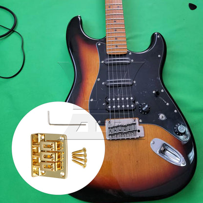 BQLZR Zinc Alloy 3 String Electric Cigar Box Guitar Bridge BQLZR Tailpiece Golden