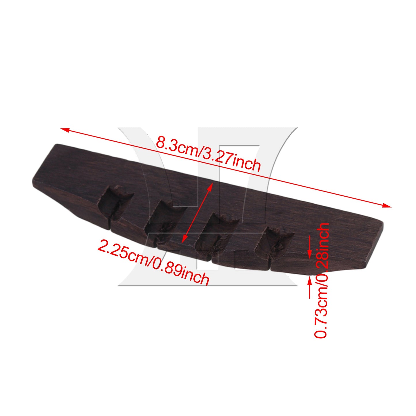 A Set of Rosewood Bridge Piezo Bridge Saddle Nut for Ukulele Guitar E-acoustic