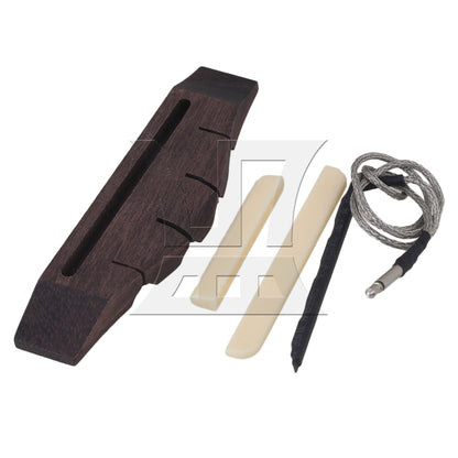 A Set of Rosewood Bridge Piezo Bridge Saddle Nut for Ukulele Guitar E-acoustic