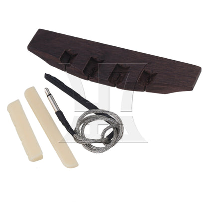 A Set of Rosewood Bridge Piezo Bridge Saddle Nut for Ukulele Guitar E-acoustic